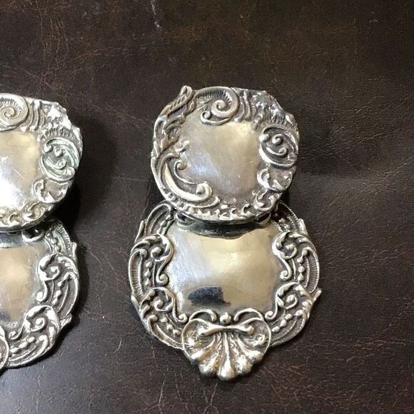 Vintage sterling silver earrings great to personalize with engraving - Picture 2 of 4